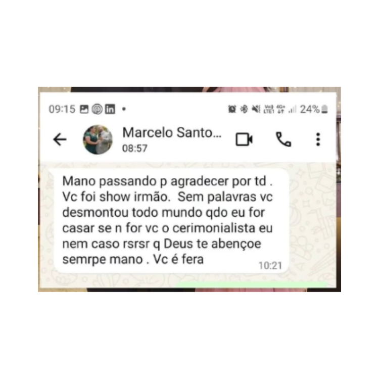 Depoimento de casal sobre a cerimônia com Danilo Coutinho